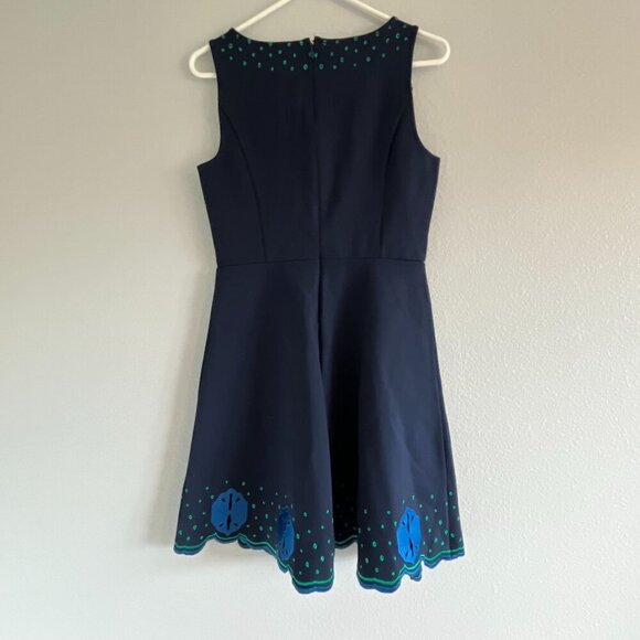 41 Hawthorn Paloma Embroidered Trim Dress Blue Green Sleeveless Size Small - Picture 7 of 10